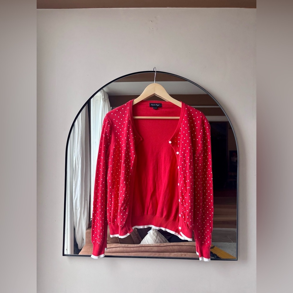 CHARLIE PAIGE | cutesie polka dot cardigan | size medium - Picture 3 of 4